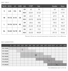 Detailed size chart for the women's V-neck knit top with US, UK, and EU measurements