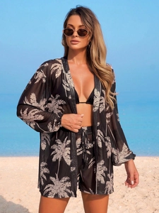 Ensemble de plage élégant avec haut imprimé floral et short taille haute pour femme