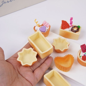 Miniature tart shells in heart and star shapes for DIY dollhouse dessert crafts