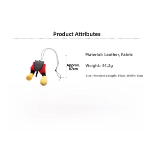 Cartoon Leder Brillenhalter Anhänger mit roter Hose und langem Nackenband Design