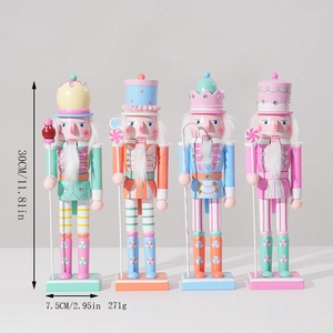 Detailed dimensions of 30cm candy-colored wooden nutcracker soldier figures with weight data