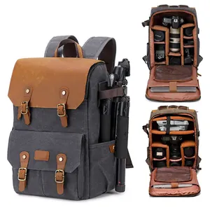 Waterproof camera and drone backpack with large capacity and multi-lens compartments