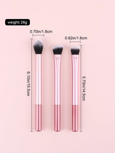 Dimensions et poids détaillés pour pinceaux de maquillage roses avec poils dégradés