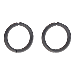 Paire de boucles d'oreilles clips créoles noires minimalistes avec finition métallique polie
