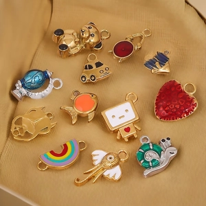 3D Retro Emaille Bären und Tieranhänger in Gold und Silber für DIY-Schmuckherstellung