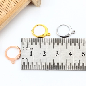 French style stainless steel ear hooks in gold, rose gold and silver finish with ruler