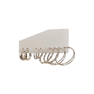 Set di 4 paia di orecchini a cerchio argento intrecciati, gioielli in metallo minimalisti
