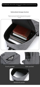 Detailed internal view showing large capacity compartments for laptop and gear