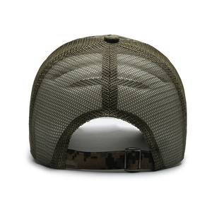 Casquette trucker tactique camouflage avec filet marron et boucle réglable en métal