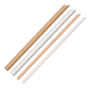 Eco-friendly biodegradable paper straws in brown and white colors with various sizes