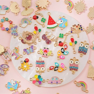 Collection de pendentifs hibou et animaux en alliage émaillé pour colliers et bijoux