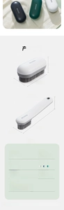 Detail view of dimensions for long handle shoe brush and handheld laundry cleaning brush