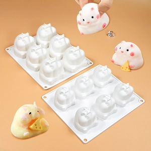 3D Cartoon Hamster Cat Animal Shape Silicone Mold For Mousse Cake Baking Chocolate Plaster Soap Making DIY Tool