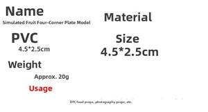 Spezifikationen für PVC-Obstsalat-Modell mit Maßen 4,5x2,5cm und Warnung: Nicht essbar