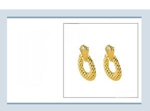 Detailed size specifications for gold 18k plated stainless steel geometric earrings