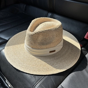 Wide Brim Raffia Straw Sun Protection Fedora Hat Summer Beach French Style For Women Men Handmade