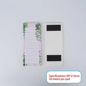 Blocco note magnetico con pianta verde e doppie strisce magnetiche per il frigorifero