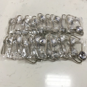 Bulk pack of silver portable table hooks with crystal rhinestones in plastic bags