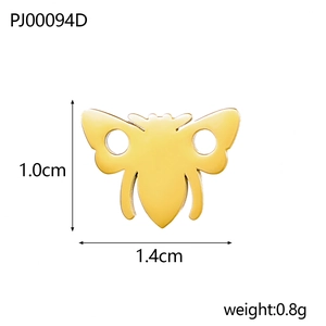 Poliertes Gold Biene Anhänger für Schmuckherstellung 1,0 cm x 1,4 cm Maße