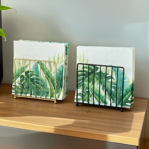 Verticale Metalen Servethouder Vierkant Rooster Weefselrek Met Kogelpootjes Desktop Organizer Voor Keuken En Restaurant