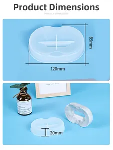 Detailed view of DIY silicone soap dish mold dimensions with 120mm length and 20mm height
