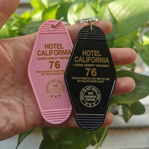 Retro Motel Keychain Plastic ABS Vintage Hotel California Key Tag Personalized Charm For Car Keys Bag Decoration For Men Women Gift