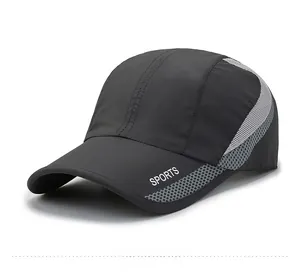 Detail view of the breathable mesh fabric and Sports logo on the quick-dry outdoor cap