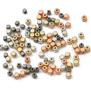 Colorful CCB square spacer beads for DIY necklaces and bracelets in gold silver and black