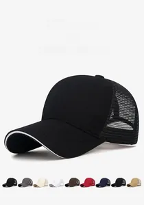 Detailansicht der Mesh-Trucker-Caps mit 9 Farbvarianten und kontrastierender Krempe