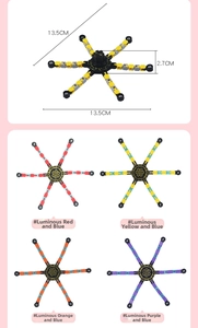 Luminous mechanical spinner toy size specifications and four available glow color options