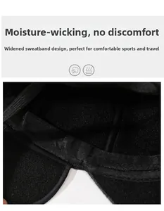 Detail of moisture-wicking widened sweatband inside the men's winter baseball cap