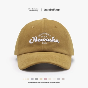 Retro Cotton Baseball Cap With Letter Embroidery Adjustable Soft Top Breathable Sunshade Curved Brim For Men Women