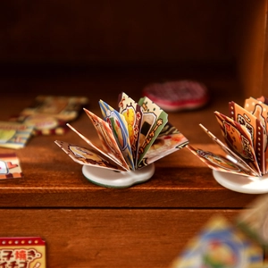 Miniature Japanese food menu fans stickers for scrapbooking and creative DIY crafts