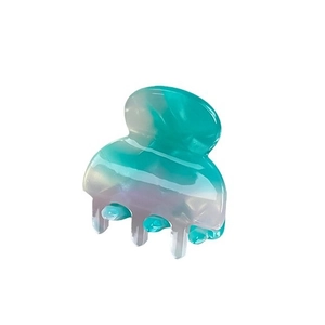 Mini acetate hair claw clip with sweet green gradient design for women and kids