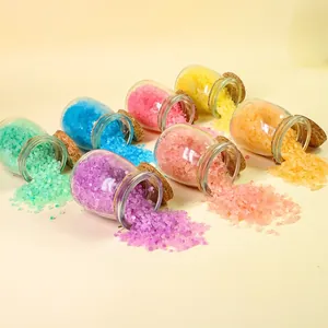 Mineral Crystal Sea Salt Bath Salts Himalayan Natural Skin Smoothing In Glass Bottle With Wood Cork For Spa Relaxation