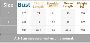 Detailed size chart for retro plaid knit cardigan showing bust and length measurements