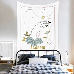 Bohemian Scorpio constellation tapestry wall hanging for bedroom home decor