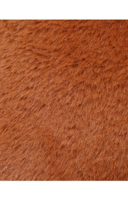 Close-up of the soft brown faux fur texture and high-quality plush fabric detail