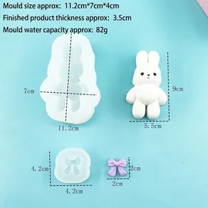 3D bowknot bunny silicone mold set for DIY handmade chocolate and baking crafts