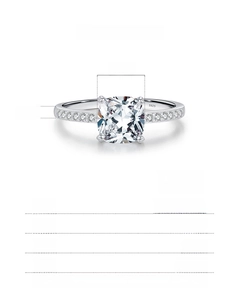 Detail view of S925 sterling silver ring dimensions and square zircon stone specs