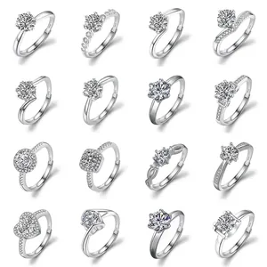 Zircon Engagement Ring For Women Copper White Gold Plated Adjustable Opening Luxury Shiny Wedding Jewelry Fashion Gift