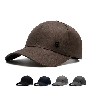 Classic Men Baseball Cap Adjustable Cotton Poly Blend Solid Color Curved Brim Outdoor Casual Sun Protection Hat