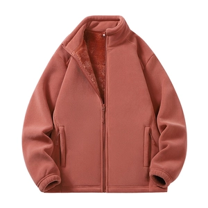 Fleece Jacket For Men And Women Winter Stand Collar Polar Fleece Coat Warm Windproof Full Zip Thermal Outerwear Unisex
