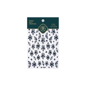 Adesivi per nail art M-707 con farfalle e fiori olografici laser per decorazione unghie