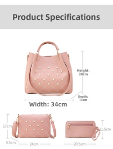 Tableau détaillé des tailles pour l'ensemble de sacs à main avec dimensions précises en cm