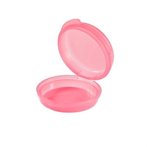 Pilulier rond rose translucide à 3 compartiments pour médicaments ou bijoux