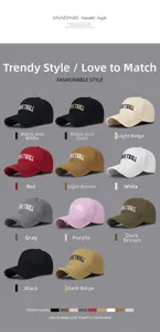 Detailed grid view showcasing 11 color variants of distressed cotton basketball caps
