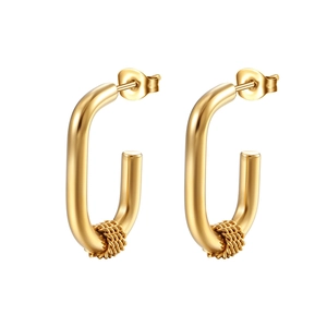 Orecchini A Cerchio In Acciaio Inossidabile A Forma Di U Minimalisti Ovali Geometrici Gioielli Di Moda Per Donne