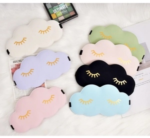 3D Cloud Sleep Eye Mask Cute Eyelash Printed Soft Blindfold Breathable Multi-Color
