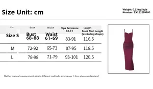 Detailed size chart for the solid color lace V-neck backless slip dress with measurements